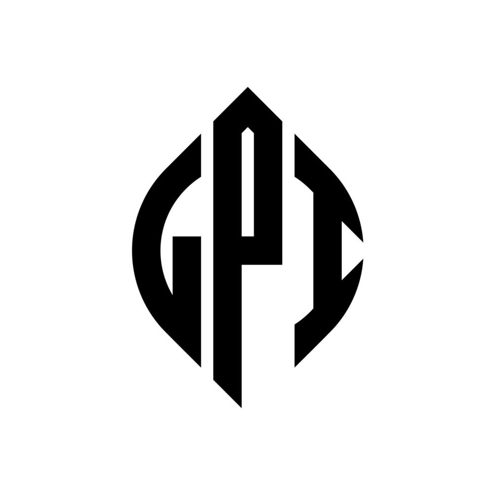 LPI circle letter logo design with circle and ellipse shape. LPI ellipse letters with typographic style. The three initials form a circle logo. LPI Circle Emblem Abstract Monogram Letter Mark Vector. vector