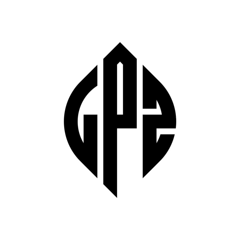 LPZ circle letter logo design with circle and ellipse shape. LPZ ellipse letters with typographic style. The three initials form a circle logo. LPZ Circle Emblem Abstract Monogram Letter Mark Vector. vector