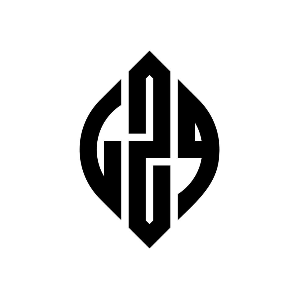 Diseño de logotipo de letra de círculo lzq con forma de círculo y elipse. Letras de elipse lzq con estilo tipográfico. las tres iniciales forman un logo circular. lzq círculo emblema resumen monograma letra marca vector. vector