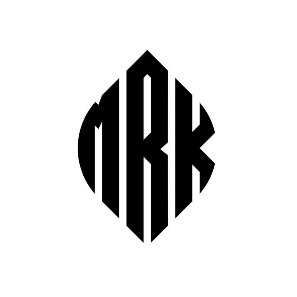 mrk diseño de logotipo de letra circular con forma de círculo y elipse. mrk letras elipses con estilo tipográfico. las tres iniciales forman un logo circular. vector de marca de letra de monograma abstracto del emblema del círculo mrk.