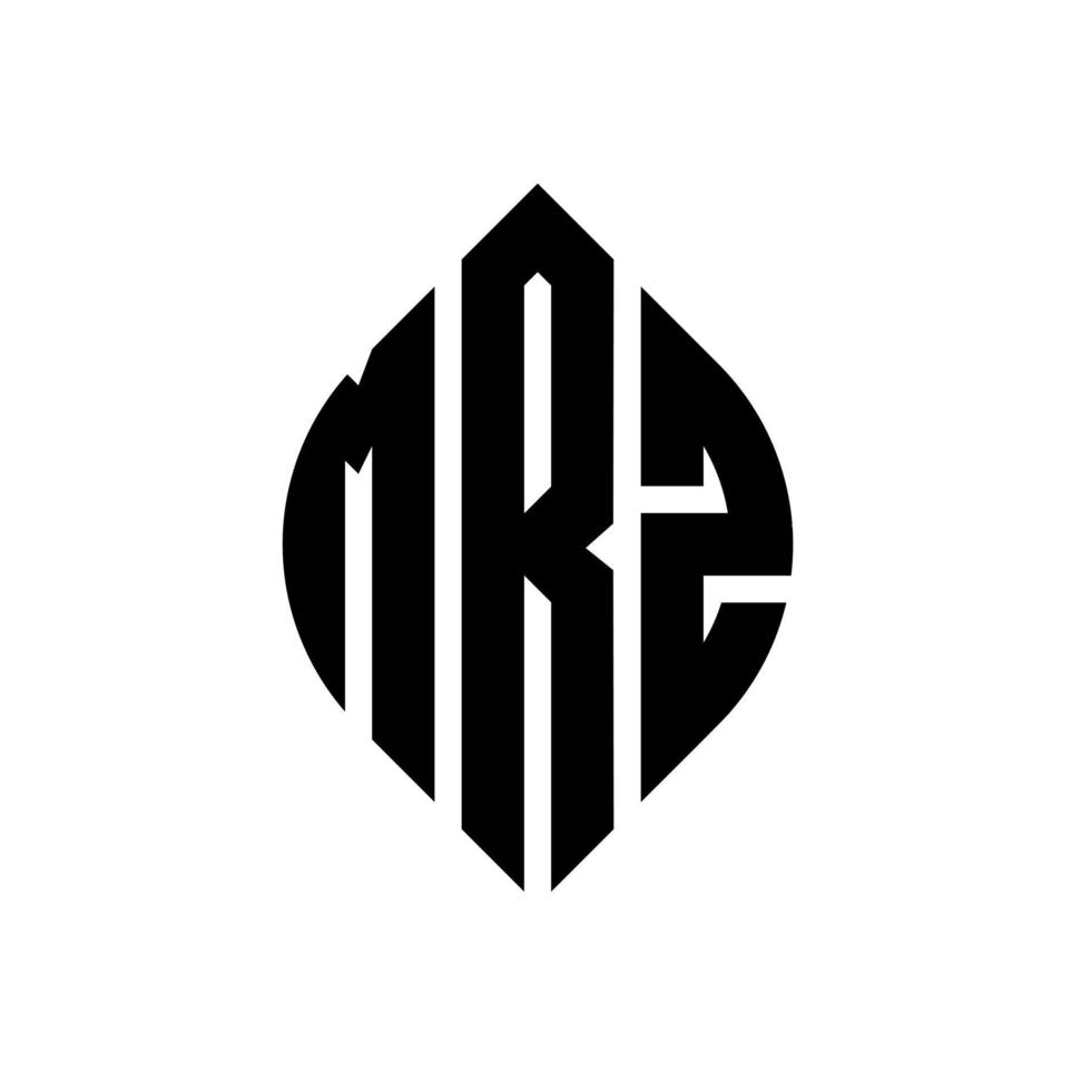 diseño de logotipo de letra de círculo mrz con forma de círculo y elipse. mrz letras elipses con estilo tipográfico. las tres iniciales forman un logo circular. vector de marca de letra de monograma abstracto del emblema del círculo mrz.
