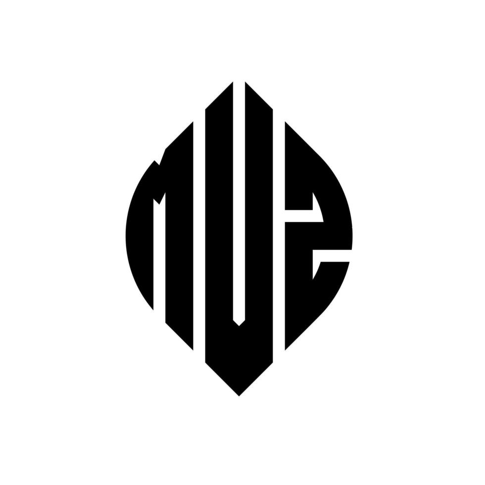 Diseño de logotipo de letra de círculo mvz con forma de círculo y elipse. Letras de elipse mvz con estilo tipográfico. las tres iniciales forman un logo circular. vector de marca de letra de monograma abstracto del emblema del círculo mvz.