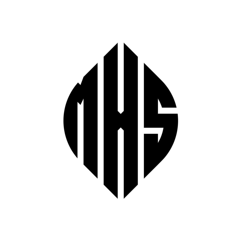 MXS circle letter logo design with circle and ellipse shape. MXS ellipse letters with typographic style. The three initials form a circle logo. MXS Circle Emblem Abstract Monogram Letter Mark Vector. vector