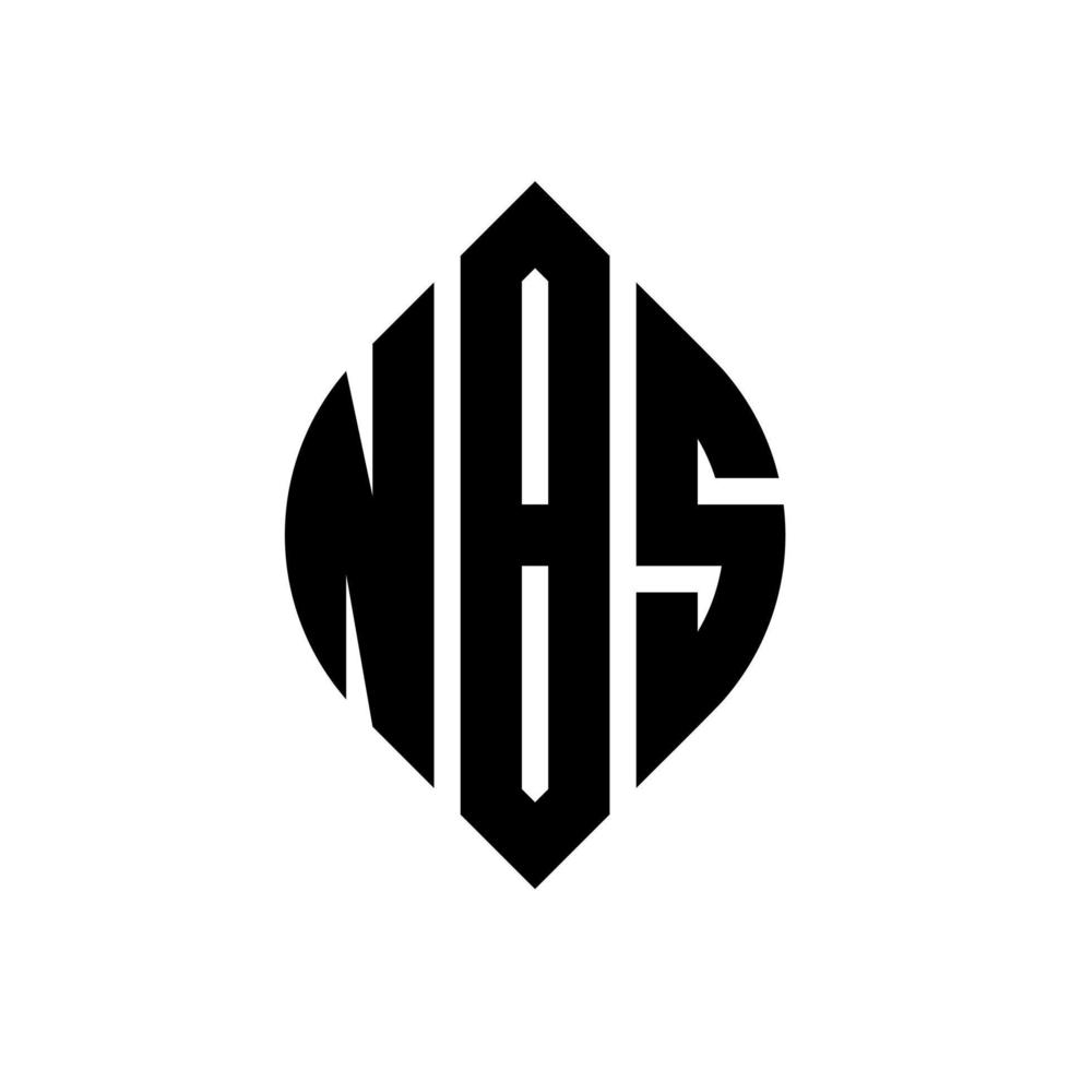 NBS circle letter logo design with circle and ellipse shape. NBS ellipse letters with typographic style. The three initials form a circle logo. NBS Circle Emblem Abstract Monogram Letter Mark Vector. vector