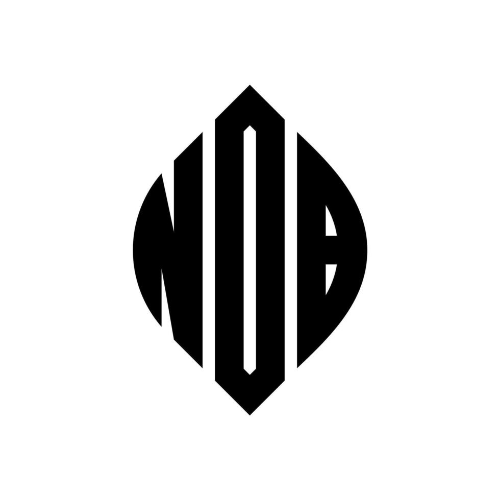 NDB circle letter logo design with circle and ellipse shape. NDB ellipse letters with typographic style. The three initials form a circle logo. NDB Circle Emblem Abstract Monogram Letter Mark Vector. vector
