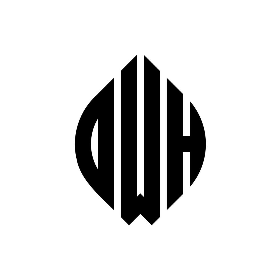 diseño de logotipo de letra circular owh con forma de círculo y elipse. owh letras elipses con estilo tipográfico. las tres iniciales forman un logo circular. owh círculo emblema resumen monograma letra marca vector. vector