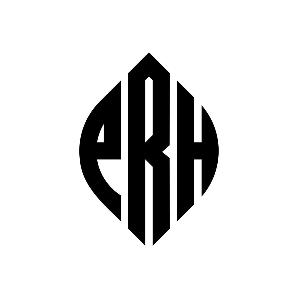 diseño de logotipo de letra de círculo prh con forma de círculo y elipse. prh letras elipses con estilo tipográfico. las tres iniciales forman un logo circular. vector de marca de letra de monograma abstracto del emblema del círculo prh.