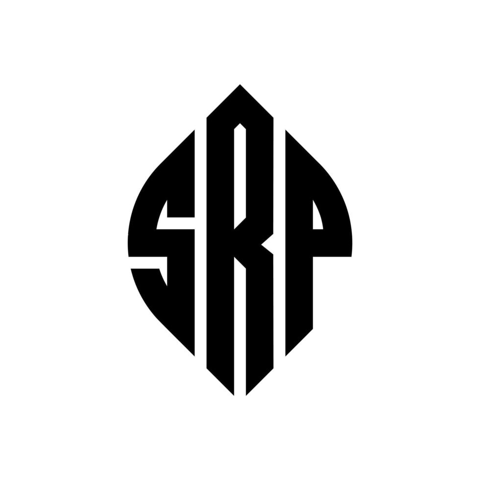 diseño de logotipo de letra de círculo srp con forma de círculo y elipse. letras de elipse srp con estilo tipográfico. las tres iniciales forman un logo circular. vector de marca de letra de monograma abstracto del emblema del círculo srp.