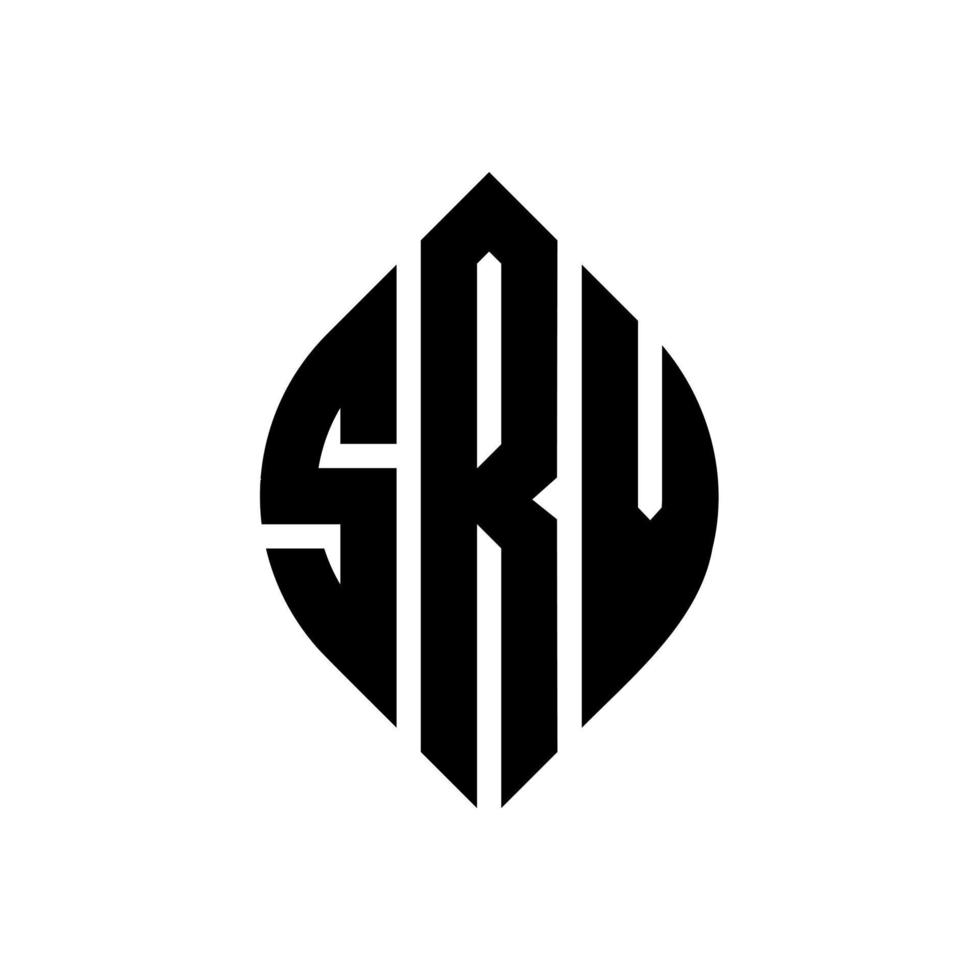 diseño de logotipo de letra de círculo srv con forma de círculo y elipse. srv letras elipses con estilo tipográfico. las tres iniciales forman un logo circular. vector de marca de letra de monograma abstracto del emblema del círculo srv.