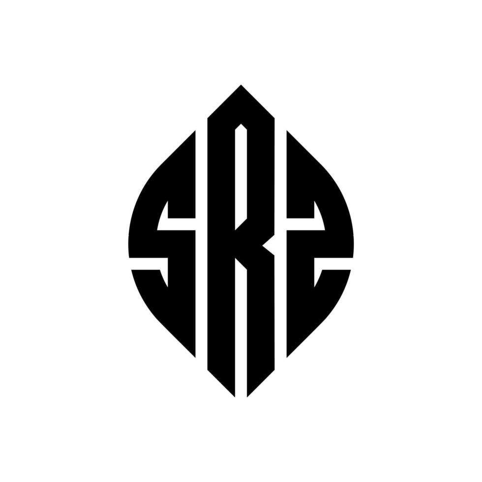 SRZ circle letter logo design with circle and ellipse shape. SRZ ellipse letters with typographic style. The three initials form a circle logo. SRZ Circle Emblem Abstract Monogram Letter Mark Vector. vector