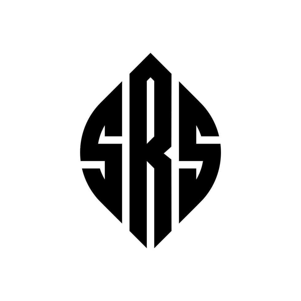 diseño de logotipo de letra de círculo srs con forma de círculo y elipse. srs letras elipses con estilo tipográfico. las tres iniciales forman un logo circular. vector de marca de letra de monograma abstracto del emblema del círculo srs.