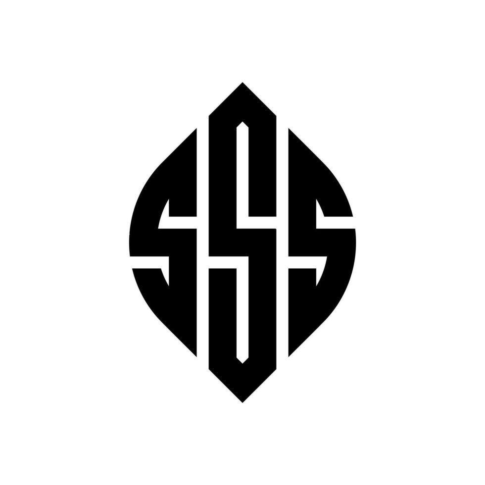diseño de logotipo de letra de círculo sss con forma de círculo y elipse. sss letras elipses con estilo tipográfico. las tres iniciales forman un logo circular. sss círculo emblema resumen monograma letra marca vector. vector