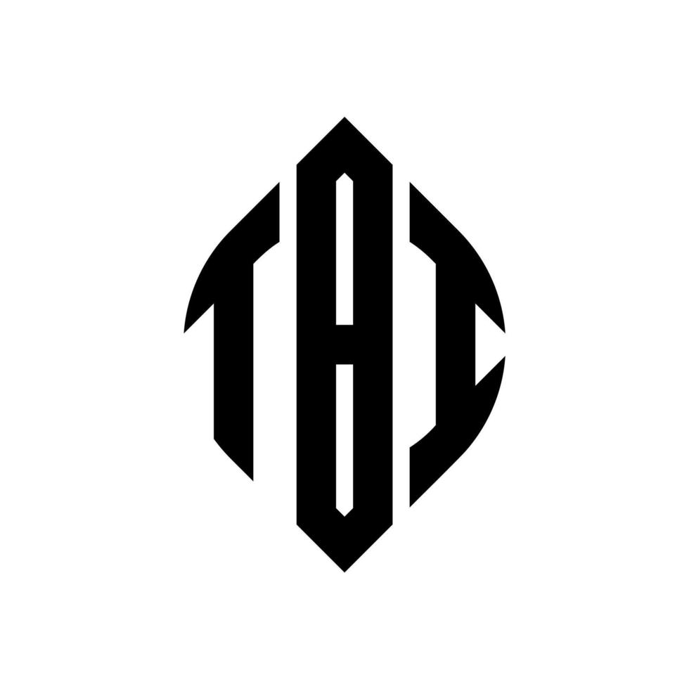 diseño de logotipo de letra de círculo tbi con forma de círculo y elipse. tbi letras elipses con estilo tipográfico. las tres iniciales forman un logo circular. vector de marca de letra de monograma abstracto del emblema del círculo tbi.
