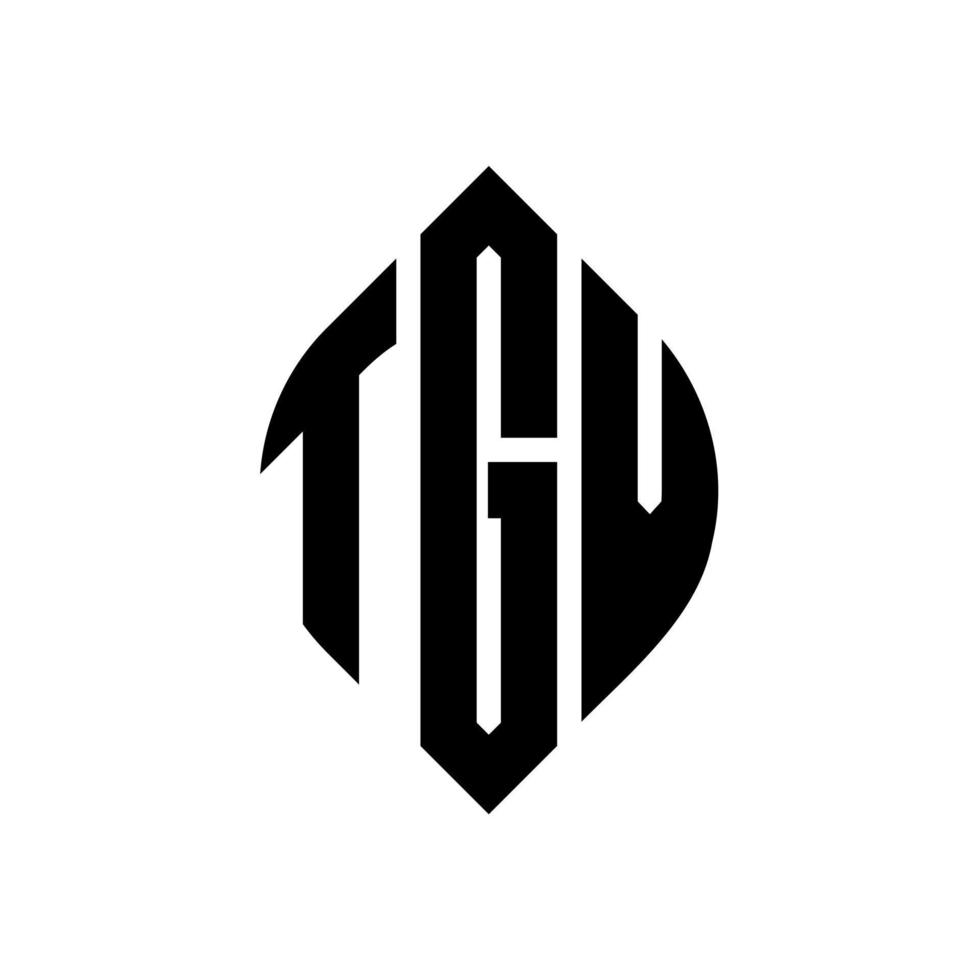 diseño de logotipo de letra de círculo tgv con forma de círculo y elipse. letras elipses tgv con estilo tipográfico. las tres iniciales forman un logo circular. vector de marca de letra de monograma abstracto del emblema del círculo tgv.