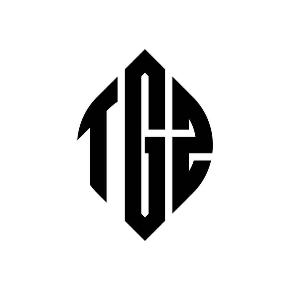 diseño de logotipo de letra circular tgz con forma de círculo y elipse. letras elipses tgz con estilo tipográfico. las tres iniciales forman un logo circular. vector de marca de letra de monograma abstracto del emblema del círculo tgz.