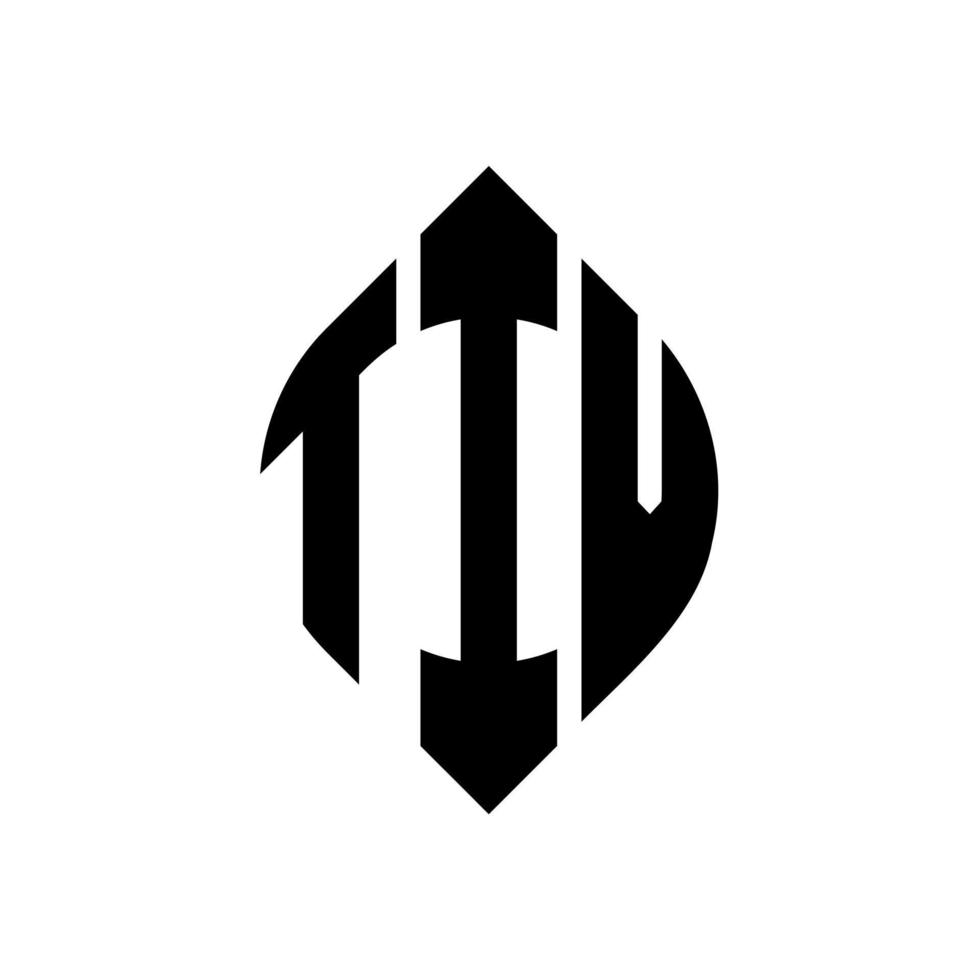 TIV circle letter logo design with circle and ellipse shape. TIV ellipse letters with typographic style. The three initials form a circle logo. TIV Circle Emblem Abstract Monogram Letter Mark Vector. vector