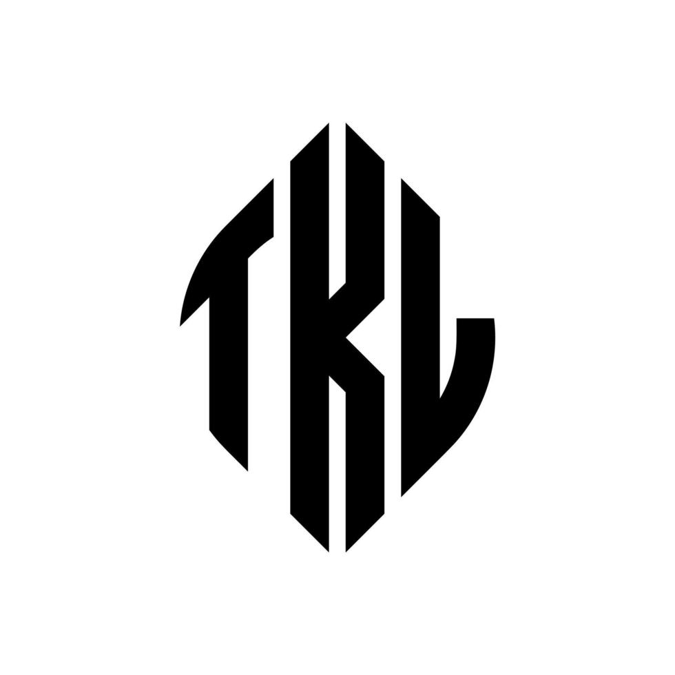 diseño de logotipo de letra de círculo tkl con forma de círculo y elipse. tkl letras elipses con estilo tipográfico. las tres iniciales forman un logo circular. vector de marca de letra de monograma abstracto del emblema del círculo tkl.