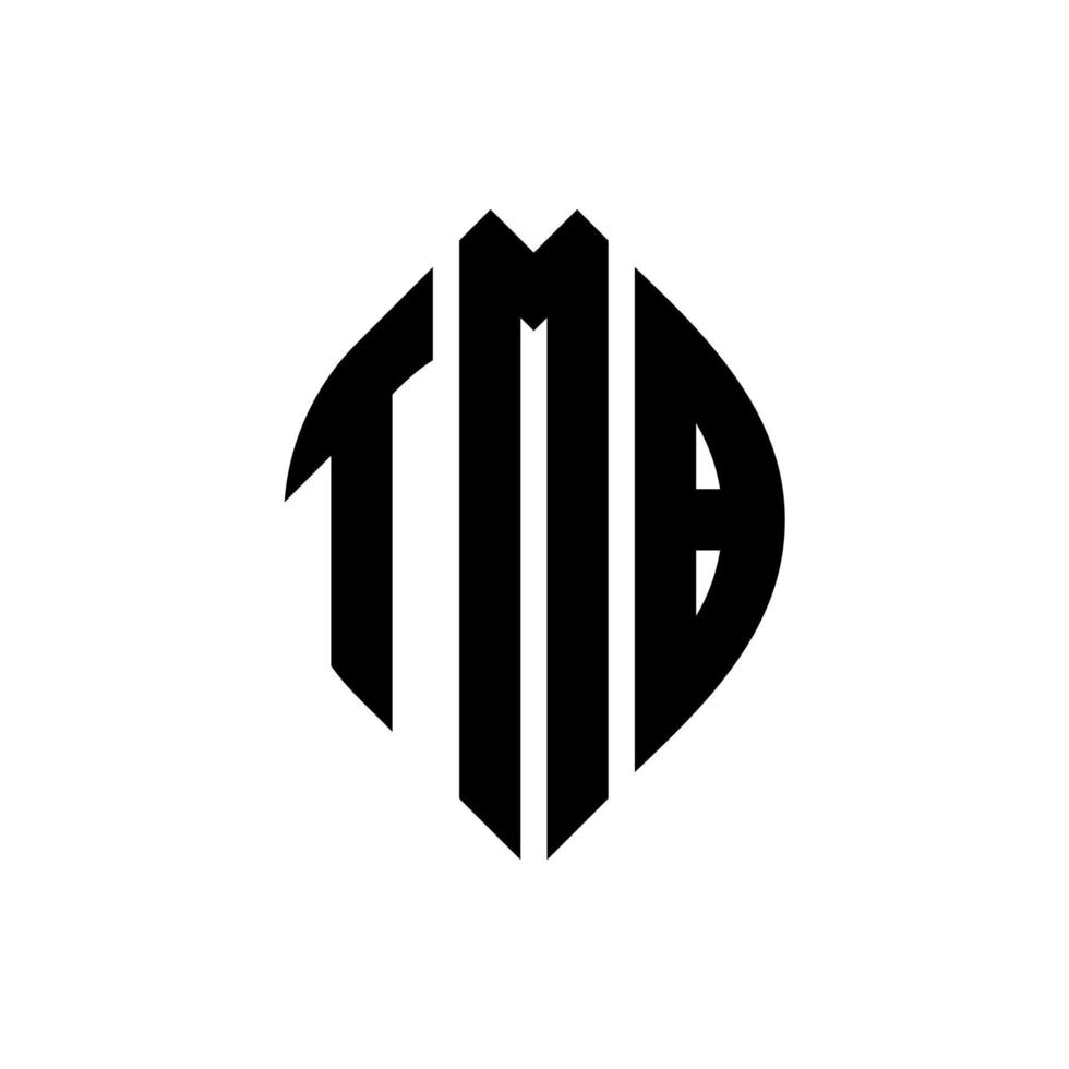 TMB circle letter logo design with circle and ellipse shape. TMB ellipse letters with typographic style. The three initials form a circle logo. TMB Circle Emblem Abstract Monogram Letter Mark Vector. vector