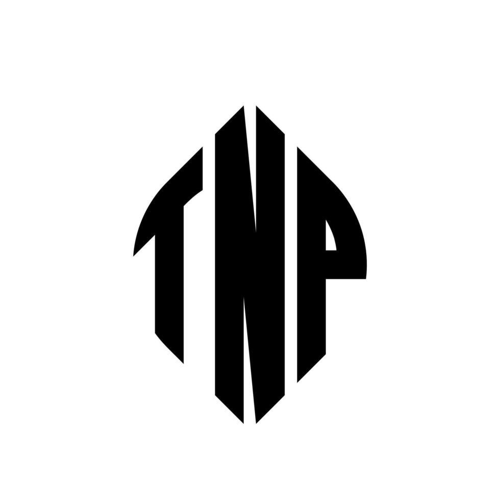 TNP circle letter logo design with circle and ellipse shape. TNP ellipse letters with typographic style. The three initials form a circle logo. TNP Circle Emblem Abstract Monogram Letter Mark Vector. vector