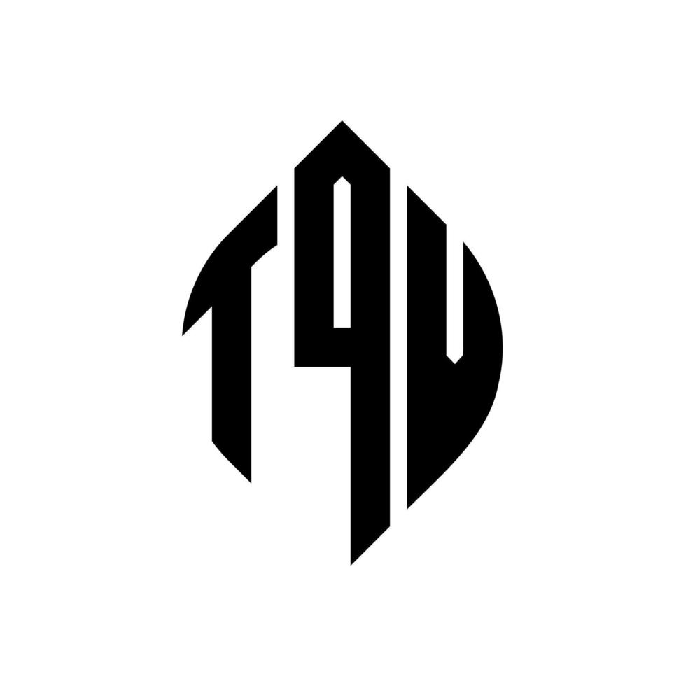 diseño de logotipo de letra de círculo tqv con forma de círculo y elipse. tqv letras elipses con estilo tipográfico. las tres iniciales forman un logo circular. vector de marca de letra de monograma abstracto del emblema del círculo tqv.