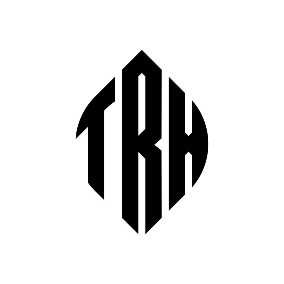 diseño de logotipo de letra de círculo trx con forma de círculo y elipse. letras elipses trx con estilo tipográfico. las tres iniciales forman un logo circular. vector de marca de letra de monograma abstracto del emblema del círculo trx.