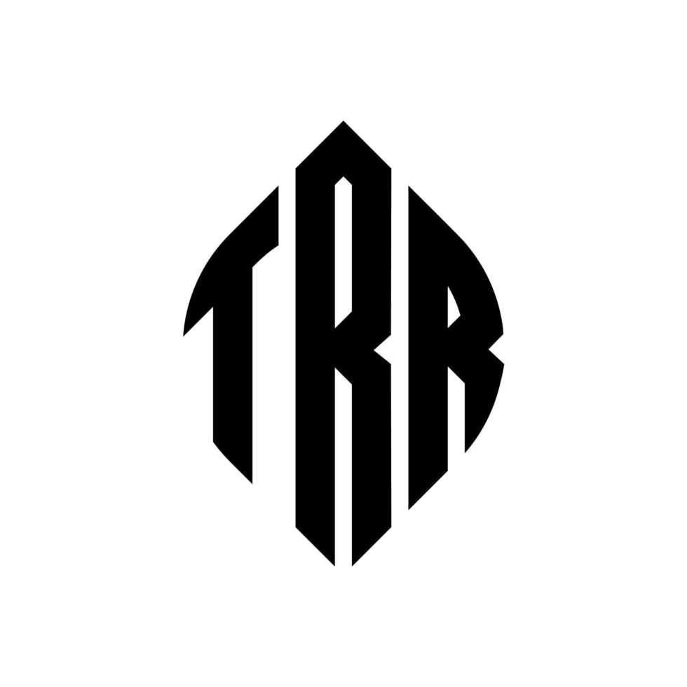 diseño de logotipo de letra de círculo trr con forma de círculo y elipse. trr letras elipses con estilo tipográfico. las tres iniciales forman un logo circular. vector de marca de letra de monograma abstracto del emblema del círculo trr.