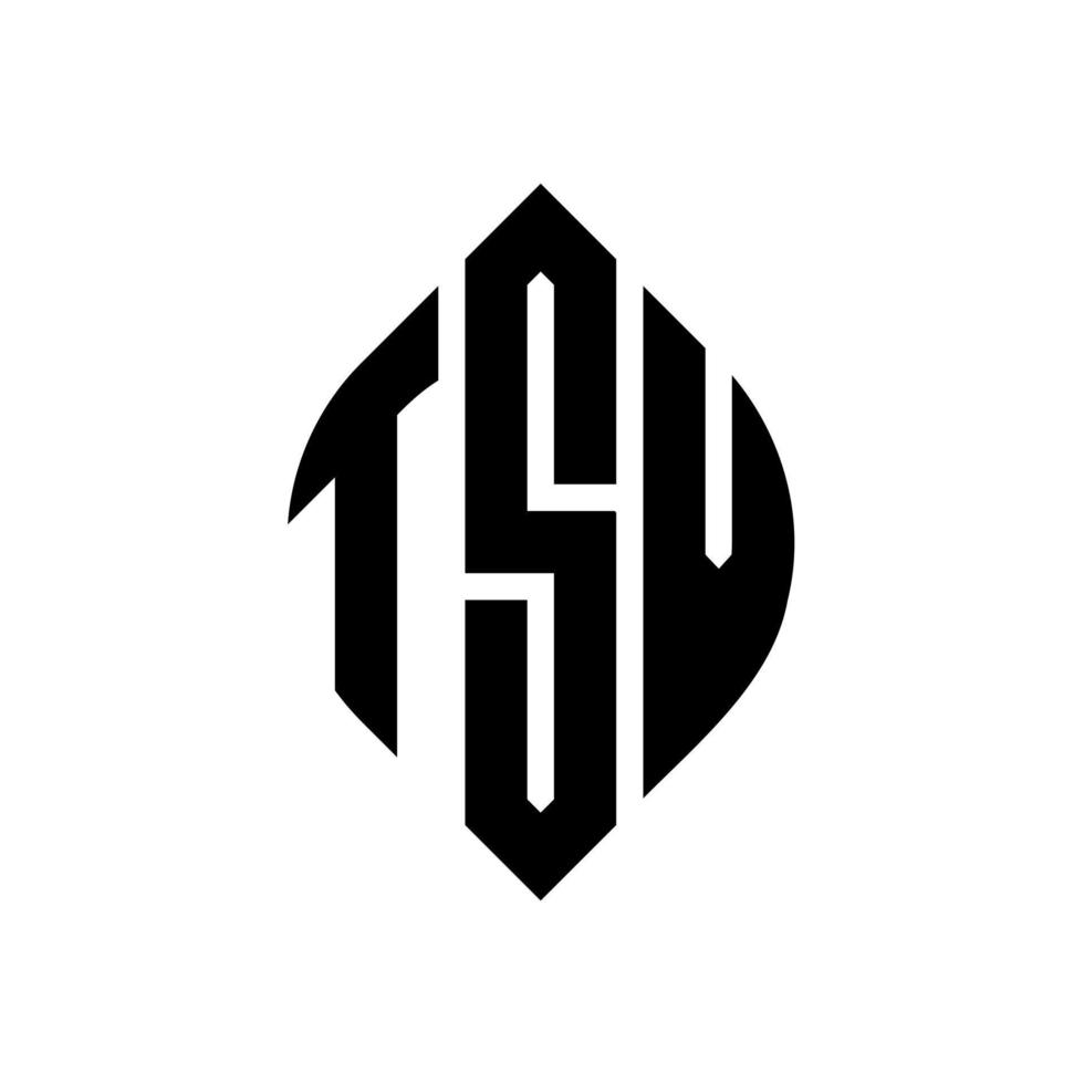 diseño de logotipo de letra de círculo tsv con forma de círculo y elipse. tsv letras elipses con estilo tipográfico. las tres iniciales forman un logo circular. vector de marca de letra de monograma abstracto del emblema del círculo tsv.
