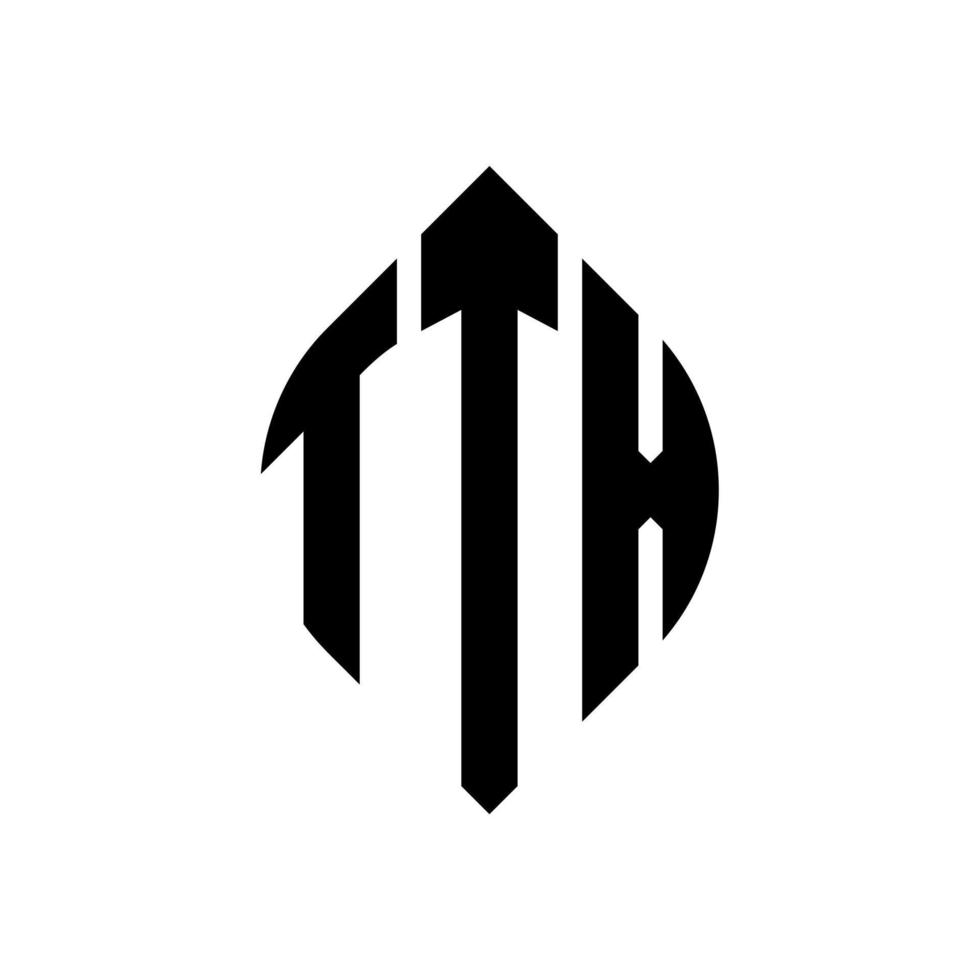 diseño de logotipo de letra de círculo ttx con forma de círculo y elipse. letras elipses ttx con estilo tipográfico. las tres iniciales forman un logo circular. vector de marca de letra de monograma abstracto del emblema del círculo ttx.