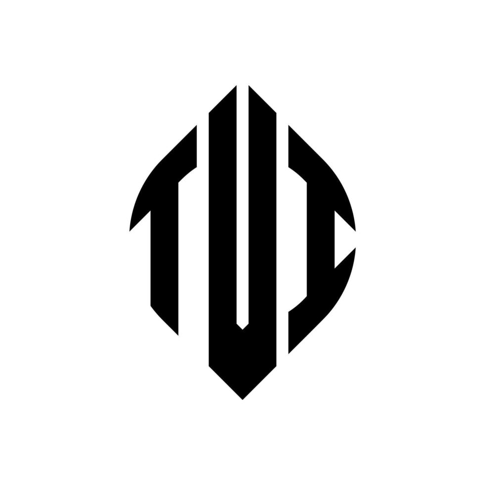diseño de logotipo de letra circular tvi con forma de círculo y elipse. tvi letras elipses con estilo tipográfico. las tres iniciales forman un logo circular. vector de marca de letra de monograma abstracto del emblema del círculo tvi.