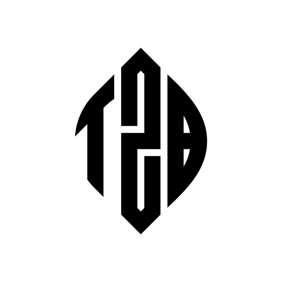 diseño de logotipo de letra circular tzb con forma de círculo y elipse. letras elipses tzb con estilo tipográfico. las tres iniciales forman un logo circular. vector de marca de letra de monograma abstracto del emblema del círculo tzb.