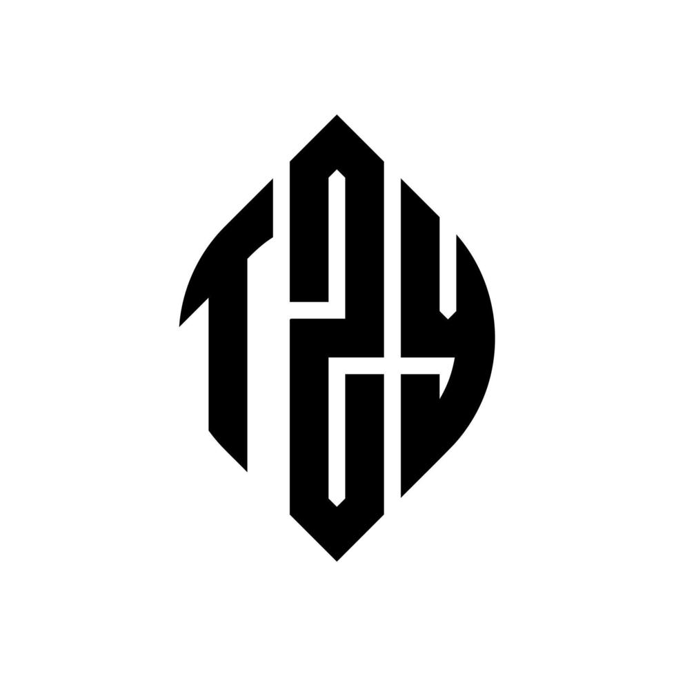 TZV circle letter logo design with circle and ellipse shape. TZV ellipse letters with typographic style. The three initials form a circle logo. TZV Circle Emblem Abstract Monogram Letter Mark Vector. vector