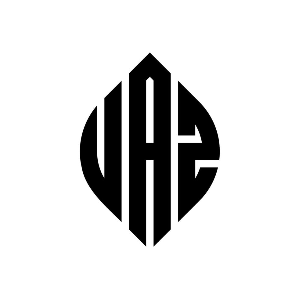 diseño de logotipo de letra de círculo uaz con forma de círculo y elipse. uaz letras elipses con estilo tipográfico. las tres iniciales forman un logo circular. vector de marca de letra de monograma abstracto del emblema del círculo uaz.