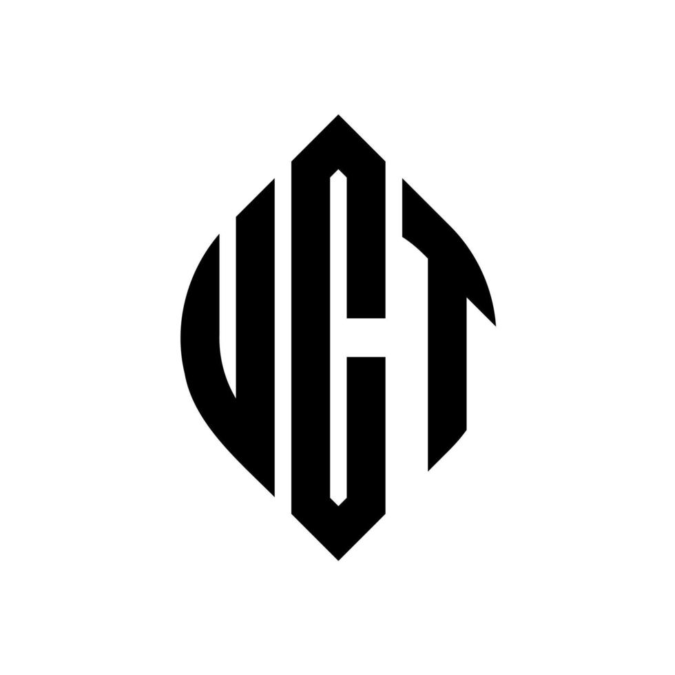 diseño de logotipo de letra circular uct con forma de círculo y elipse. uct letras elipses con estilo tipográfico. las tres iniciales forman un logo circular. vector de marca de letra de monograma abstracto del emblema del círculo uct.