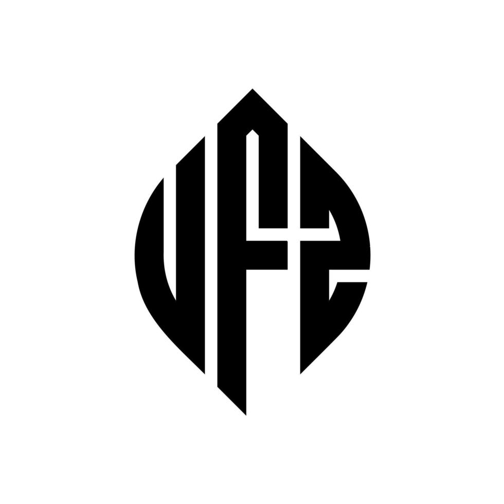 diseño de logotipo de letra circular ufz con forma de círculo y elipse. letras elipses ufz con estilo tipográfico. las tres iniciales forman un logo circular. vector de marca de letra de monograma abstracto del emblema del círculo ufz.