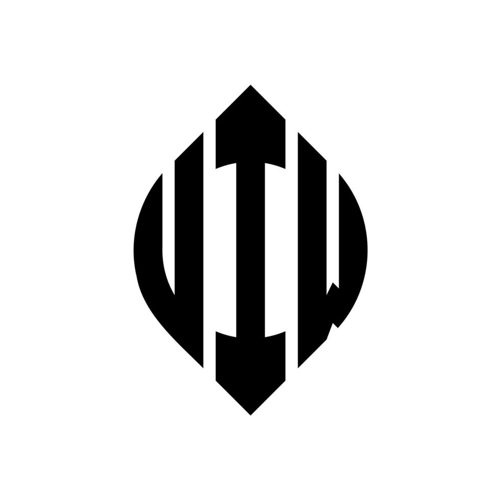 diseño de logotipo de letra de círculo uiw con forma de círculo y elipse. letras de elipse uiw con estilo tipográfico. las tres iniciales forman un logo circular. vector de marca de letra de monograma abstracto del emblema del círculo de uiw.