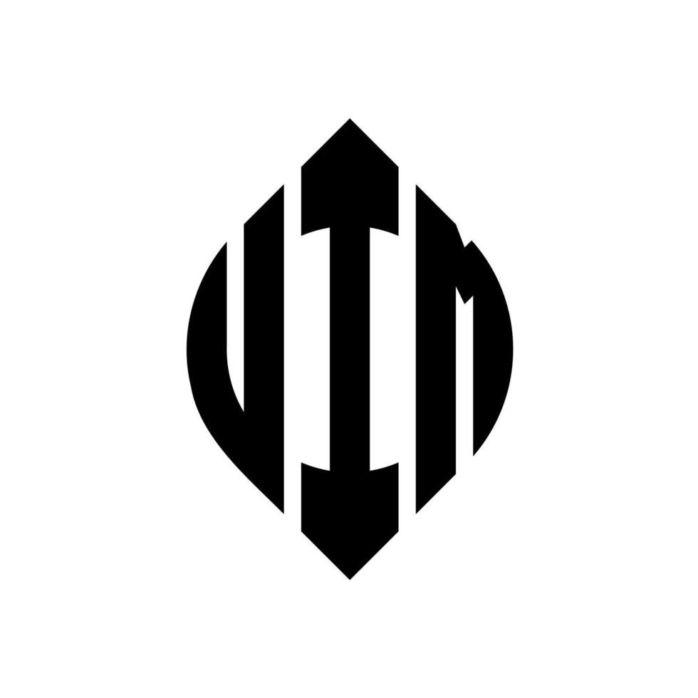 UIM circle letter logo design with circle and ellipse shape. UIM ellipse letters with typographic style. The three initials form a circle logo. UIM Circle Emblem Abstract Monogram Letter Mark Vector. vector