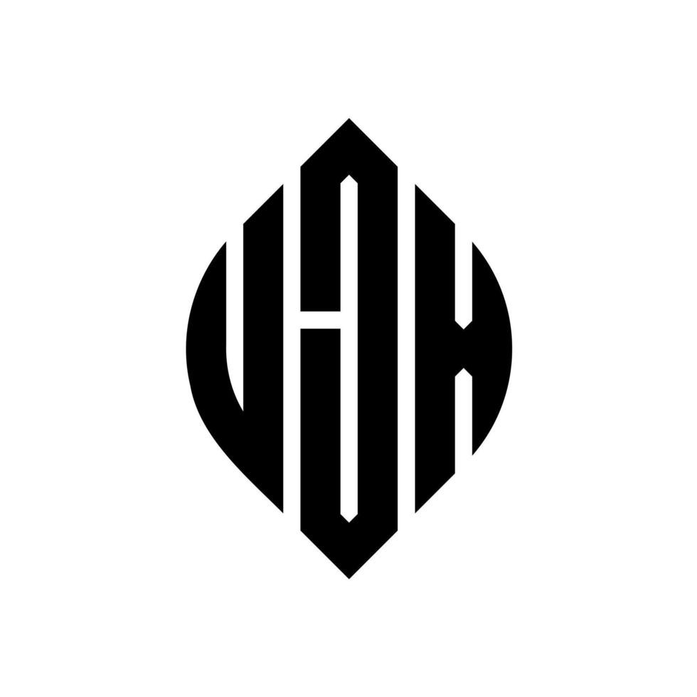 diseño de logotipo de letra circular ujx con forma de círculo y elipse. letras elipses ujx con estilo tipográfico. las tres iniciales forman un logo circular. vector de marca de letra de monograma abstracto del emblema del círculo ujx.
