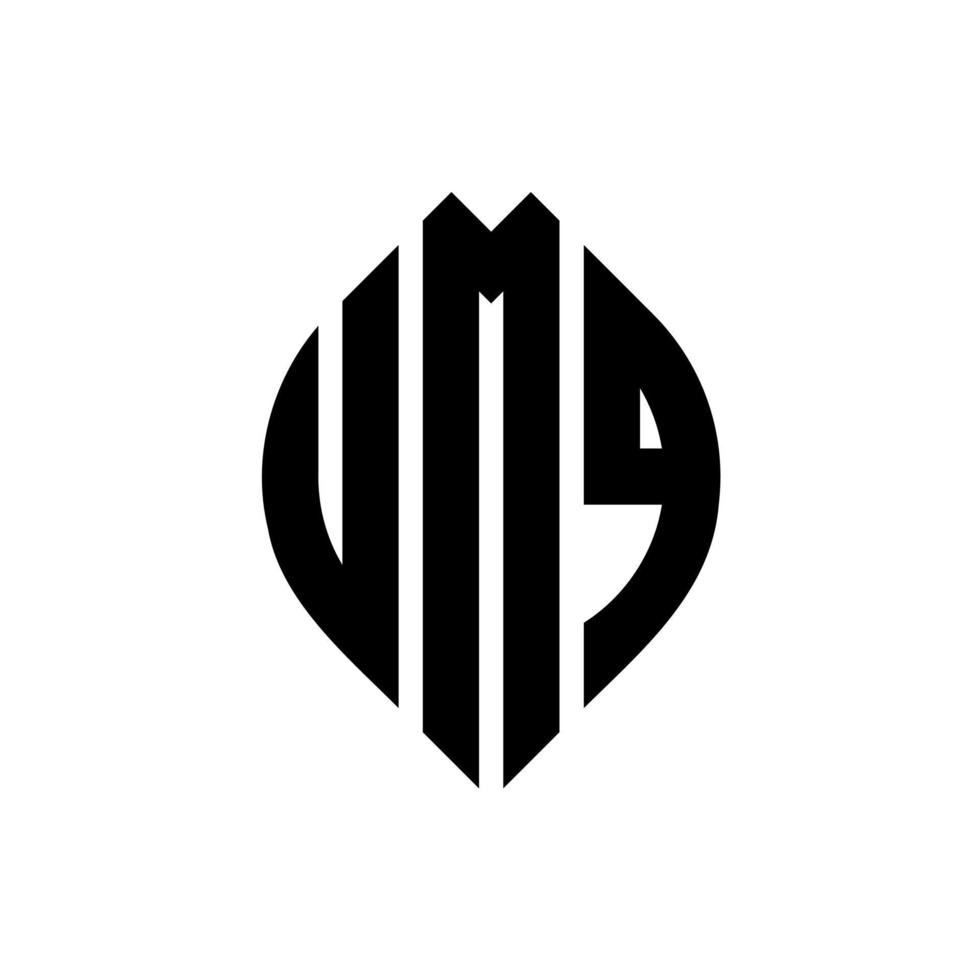 diseño de logotipo de letra de círculo umq con forma de círculo y elipse. letras elipses umq con estilo tipográfico. las tres iniciales forman un logo circular. vector de marca de letra de monograma abstracto del emblema del círculo umq.