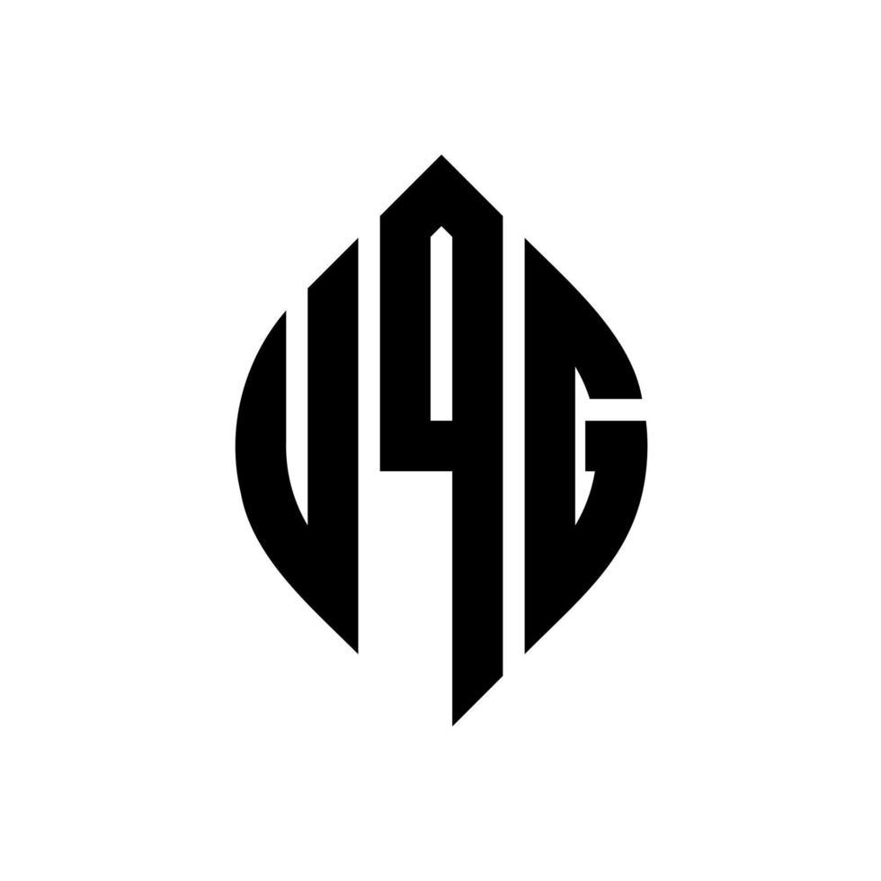 diseño de logotipo de letra de círculo uqg con forma de círculo y elipse. uqg letras elipses con estilo tipográfico. las tres iniciales forman un logo circular. vector de marca de letra de monograma abstracto del emblema del círculo uqg.