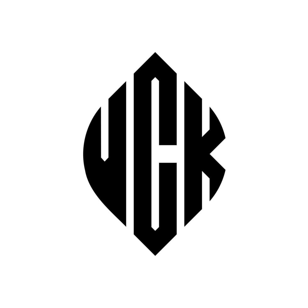 Diseño de logotipo de letra de círculo vck con forma de círculo y elipse. letras de elipse vck con estilo tipográfico. las tres iniciales forman un logo circular. vector de marca de letra de monograma abstracto del emblema del círculo vck.