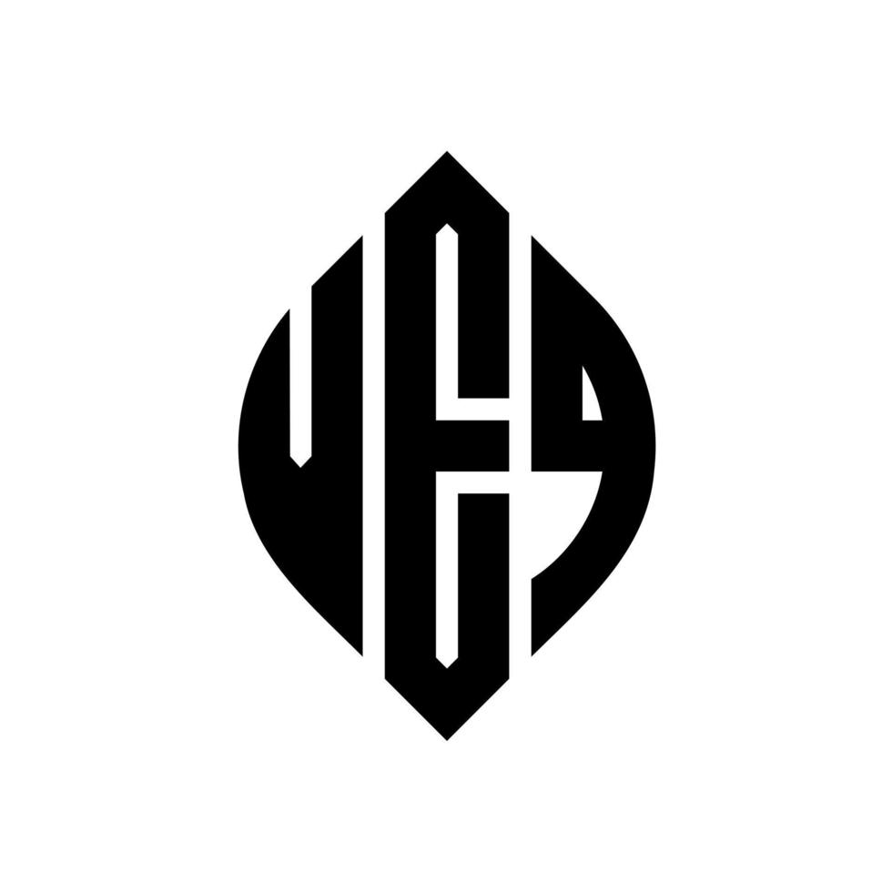 diseño de logotipo de letra de círculo veq con forma de círculo y elipse. veq letras elipses con estilo tipográfico. las tres iniciales forman un logo circular. vector de marca de letra de monograma abstracto del emblema del círculo veq.