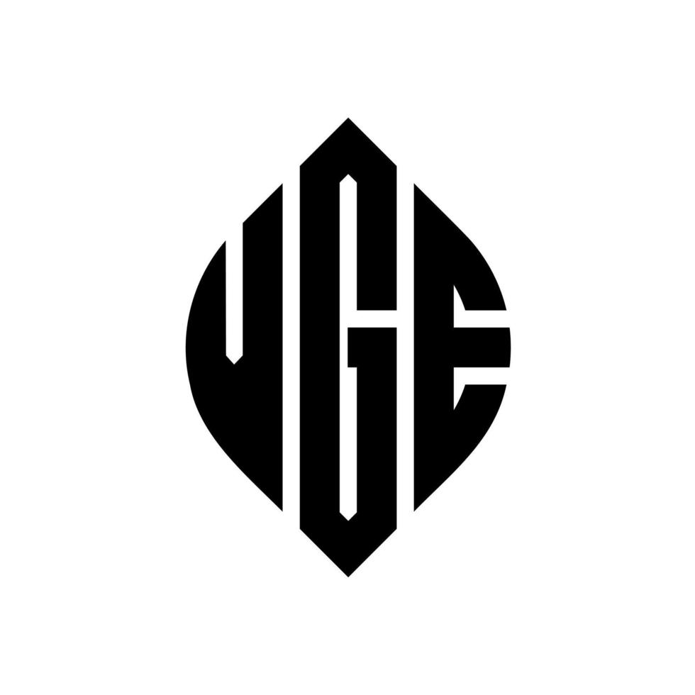 diseño de logotipo de letra de círculo vge con forma de círculo y elipse. vge letras elipses con estilo tipográfico. las tres iniciales forman un logo circular. vector de marca de letra de monograma abstracto de emblema de círculo vge.