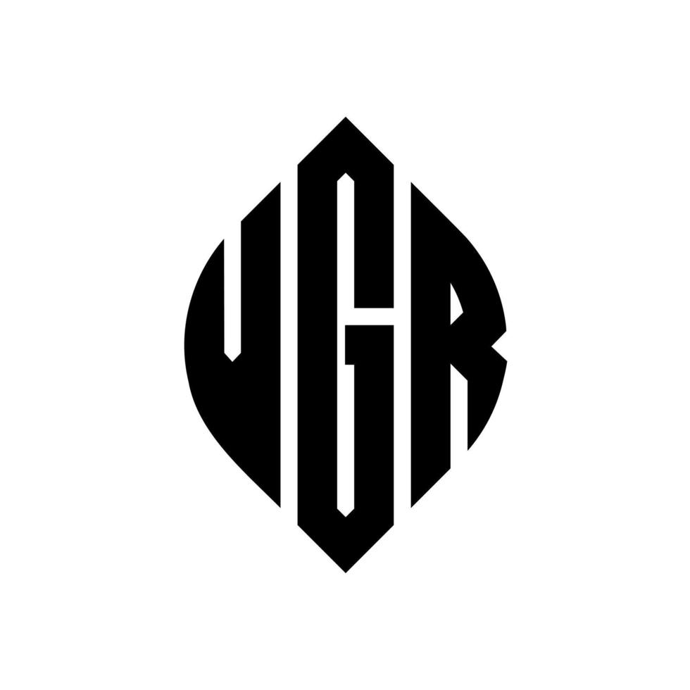 vgr diseño de logotipo de letra circular con forma de círculo y elipse. vgr letras elipses con estilo tipográfico. las tres iniciales forman un logo circular. vector de marca de letra de monograma abstracto del emblema del círculo vgr.