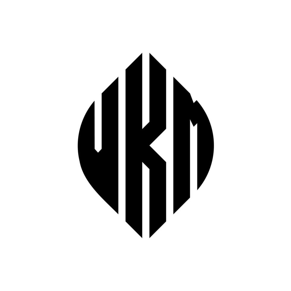 Diseño de logotipo de letra de círculo vkm con forma de círculo y elipse. Letras de elipse vkm con estilo tipográfico. las tres iniciales forman un logo circular. vector de marca de letra de monograma abstracto del emblema del círculo vkm.