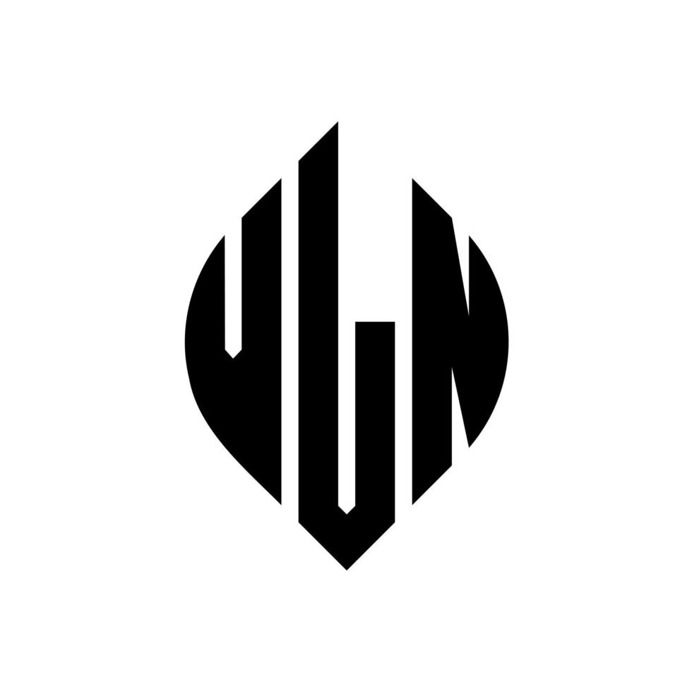 vln diseño de logotipo de letra circular con forma de círculo y elipse. vln letras elipses con estilo tipográfico. las tres iniciales forman un logo circular. vector de marca de letra de monograma abstracto del emblema del círculo vln.