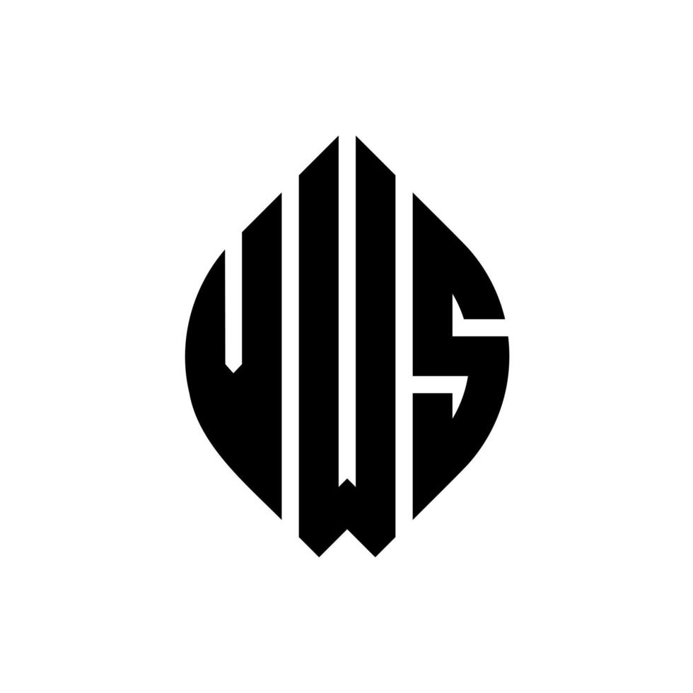 vws diseño de logotipo de letra circular con forma de círculo y elipse. vws letras elipses con estilo tipográfico. las tres iniciales forman un logo circular. vector de marca de letra de monograma abstracto del emblema del círculo de vws.