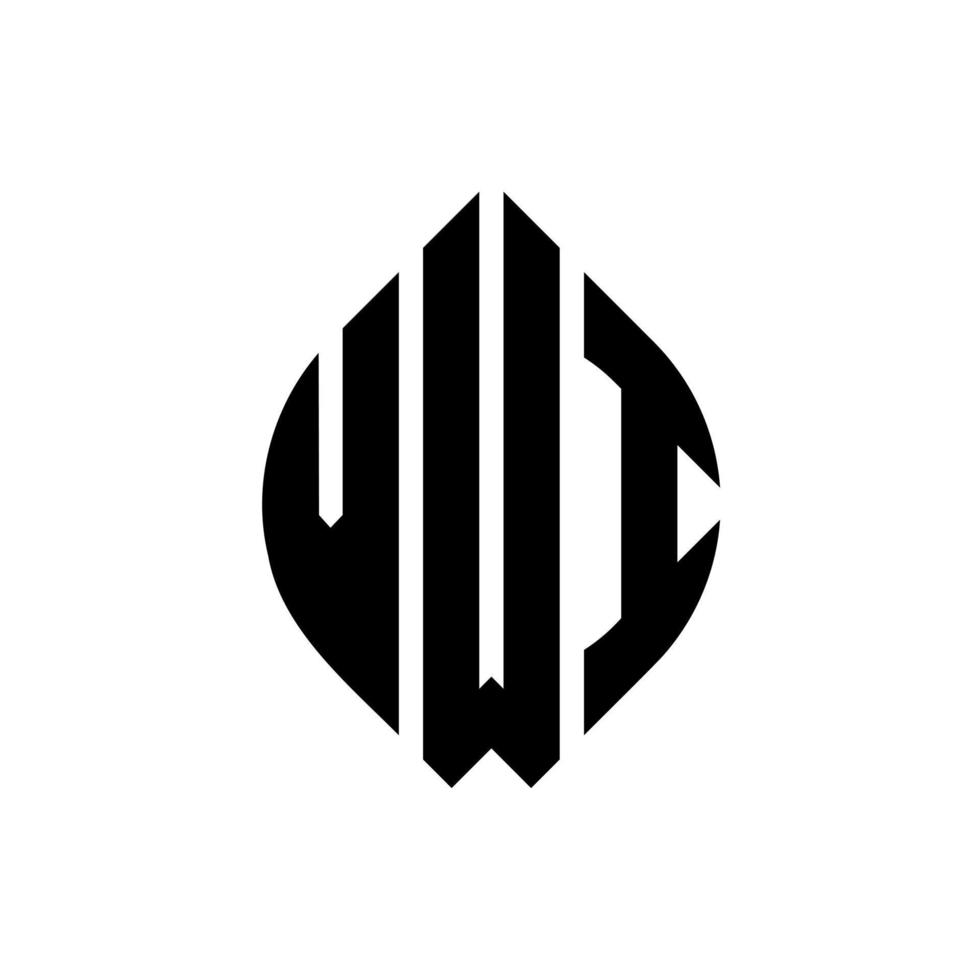 VWI circle letter logo design with circle and ellipse shape. VWI ellipse letters with typographic style. The three initials form a circle logo. VWI Circle Emblem Abstract Monogram Letter Mark Vector. vector