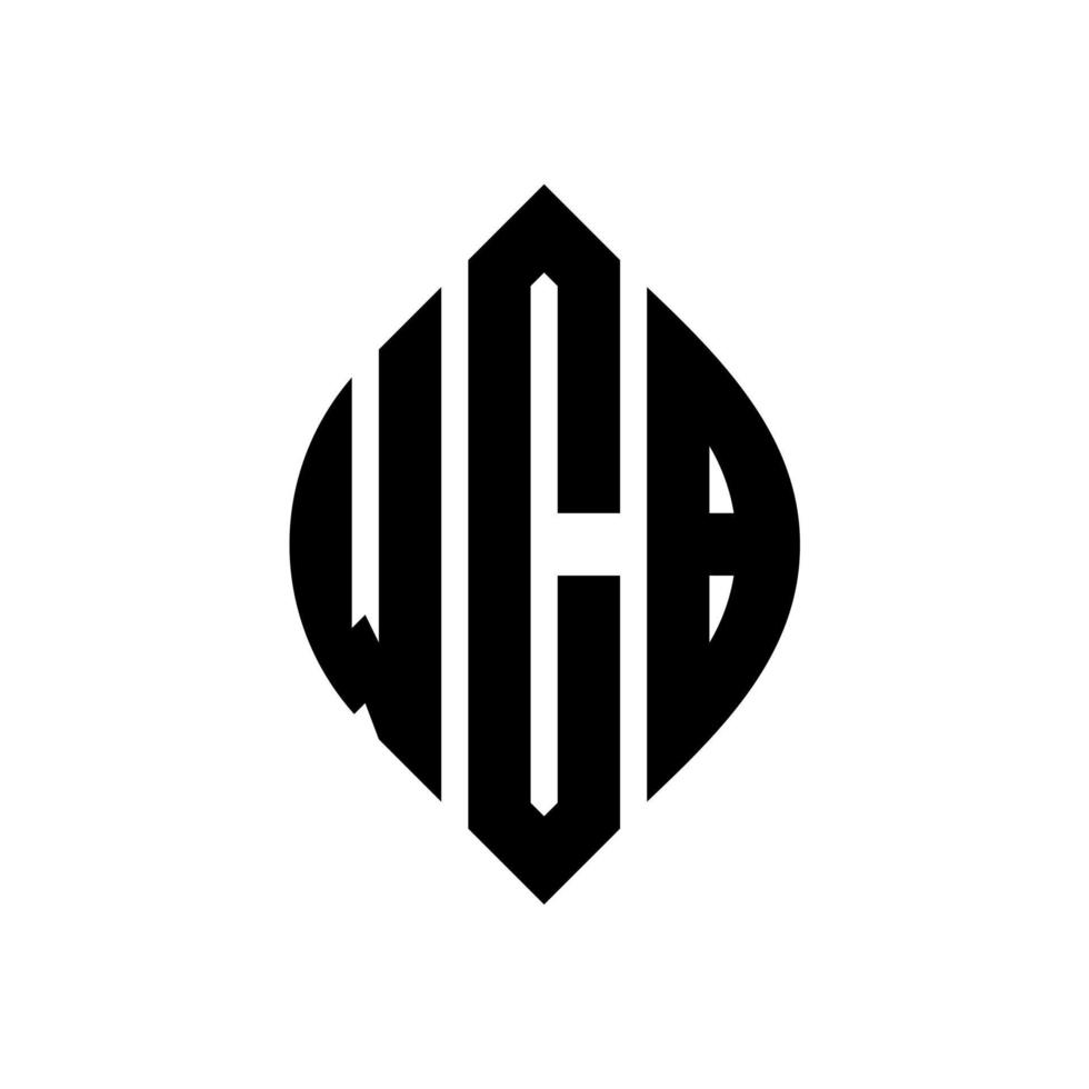 diseño de logotipo de letra de círculo wcb con forma de círculo y elipse. letras de elipse wcb con estilo tipográfico. las tres iniciales forman un logo circular. vector de marca de letra de monograma abstracto del emblema del círculo wcb.