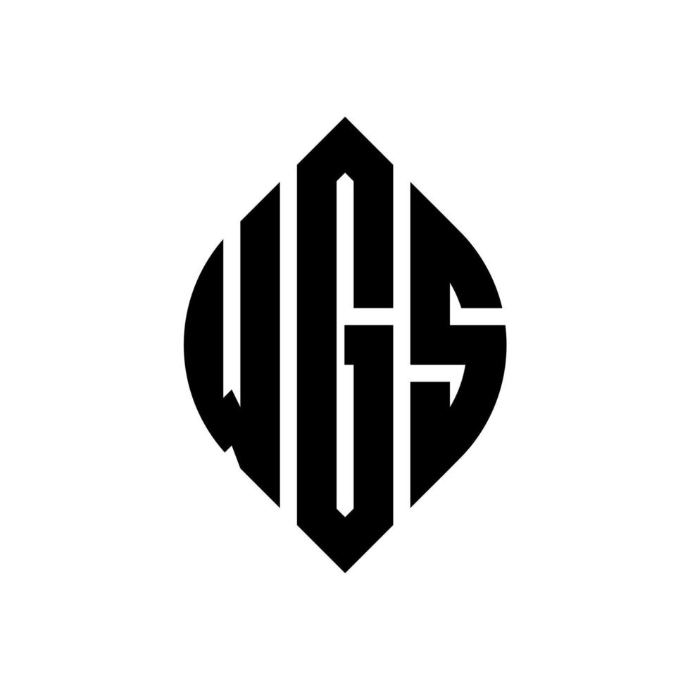 diseño de logotipo de letra de círculo wgs con forma de círculo y elipse. wgs letras elipses con estilo tipográfico. las tres iniciales forman un logo circular. vector de marca de letra de monograma abstracto del emblema del círculo wgs.