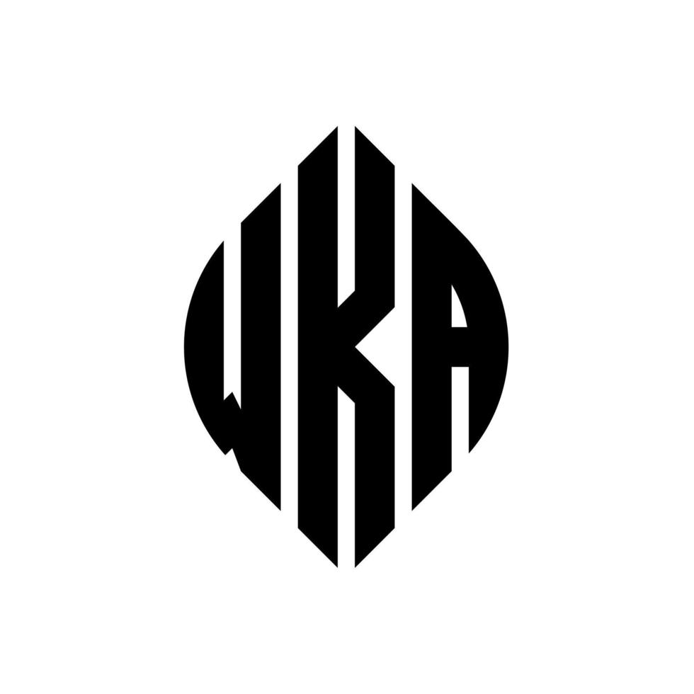 diseño de logotipo de letra de círculo wka con forma de círculo y elipse. wka elipse letras con estilo tipográfico. las tres iniciales forman un logo circular. vector de marca de letra de monograma abstracto del emblema del círculo wka.